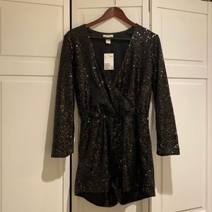 Black Sequined Romper